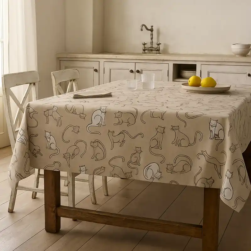 Servizio da tavola MAXI CATS 140x450 con 24 tovaglioli effetto lino