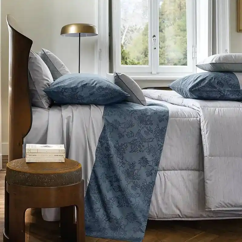 Lenzuola in Percalle Matrimoniali GABEL Thalia foliage blu notte
