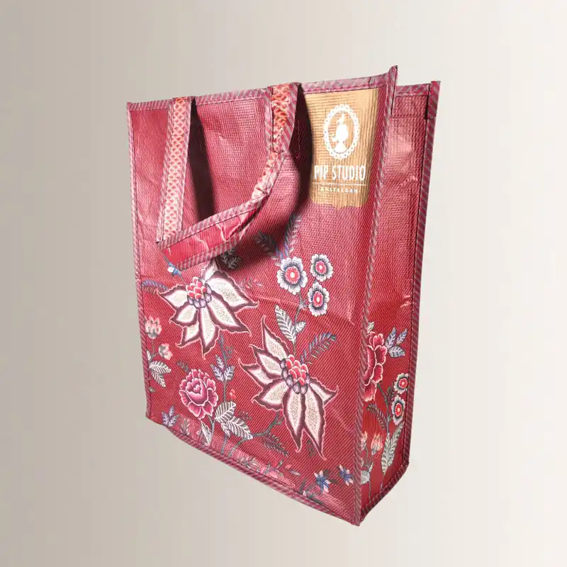Borsa shopping impermeabile 38x45 cm PIP STUDIO floreale bordeaux