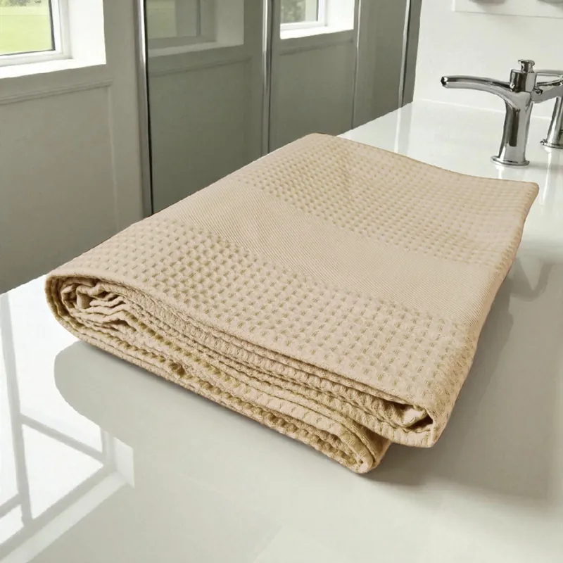 Bellora Telo bagno 100x150 cm APE nido d’ape puro cotone Tinta unita Sand