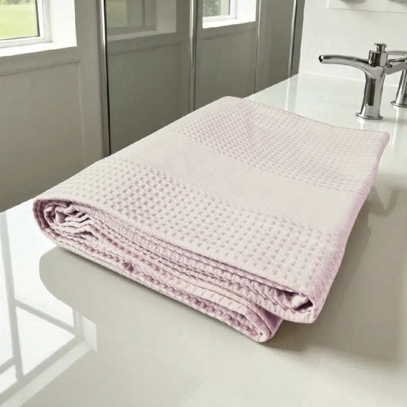 Bellora Telo bagno 100x150 cm APE nido d’ape puro cotone Tinta unita Rosa