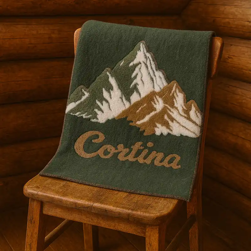 Coperta in lana cotta per divano 150x170 cm Stile Montanaro Cortina muschio