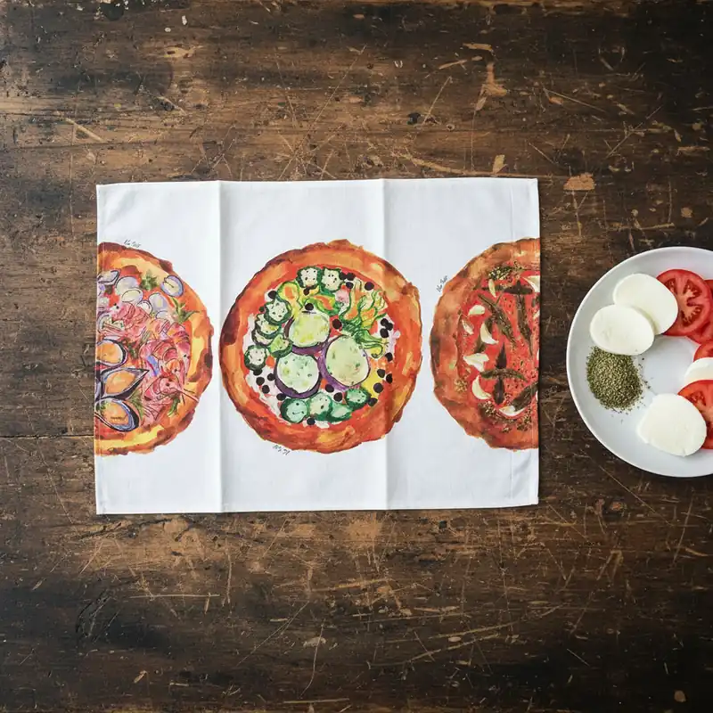 Strofinaccio in cotone canovaccio KEN SCOTT I Love Pizza
