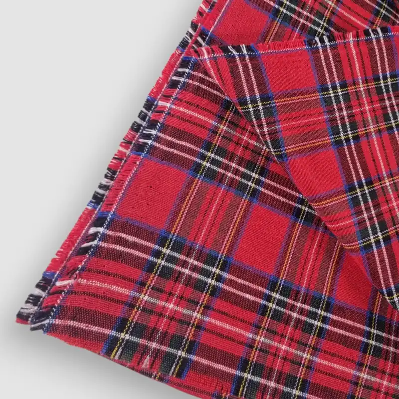 Tessuto a metro tinto filo scozzese Tartan rosso 185x140 cm Bossi casa