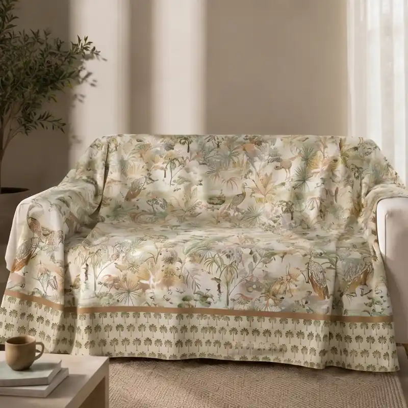 Telo arredo foulard copritutto in puro cotone GABEL Calma verde