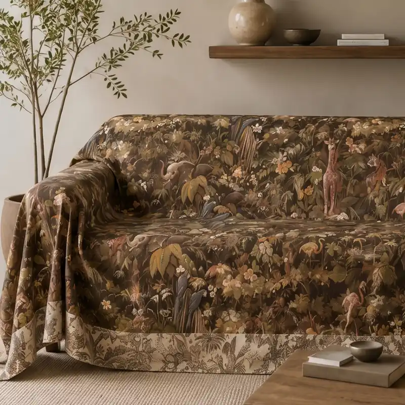 Telo arredo foulard copritutto in puro cotone GABEL Avventura marrone