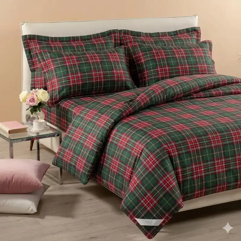 Trapunta anallergica fantasia scozzese TARTAN piumone invernale verde