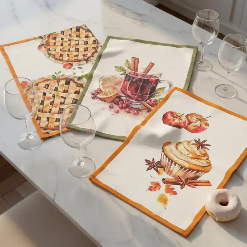 Set 3 strofinacci da cucina GOUTER canovacci in puro cotone - 3 disegni