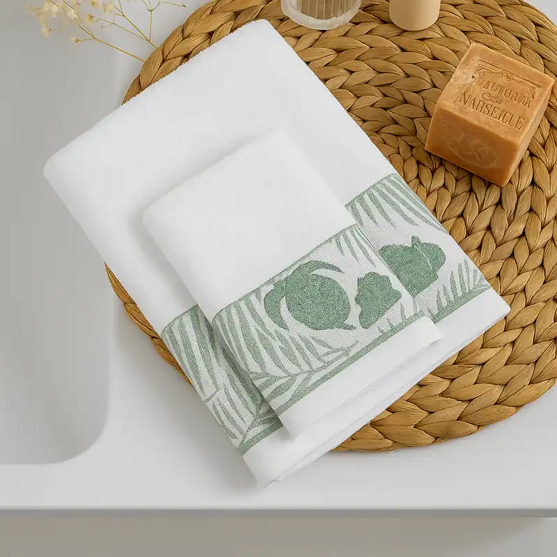 Set 1+1 asciugamano viso e ospite in spugna 400 gr BETH bianco