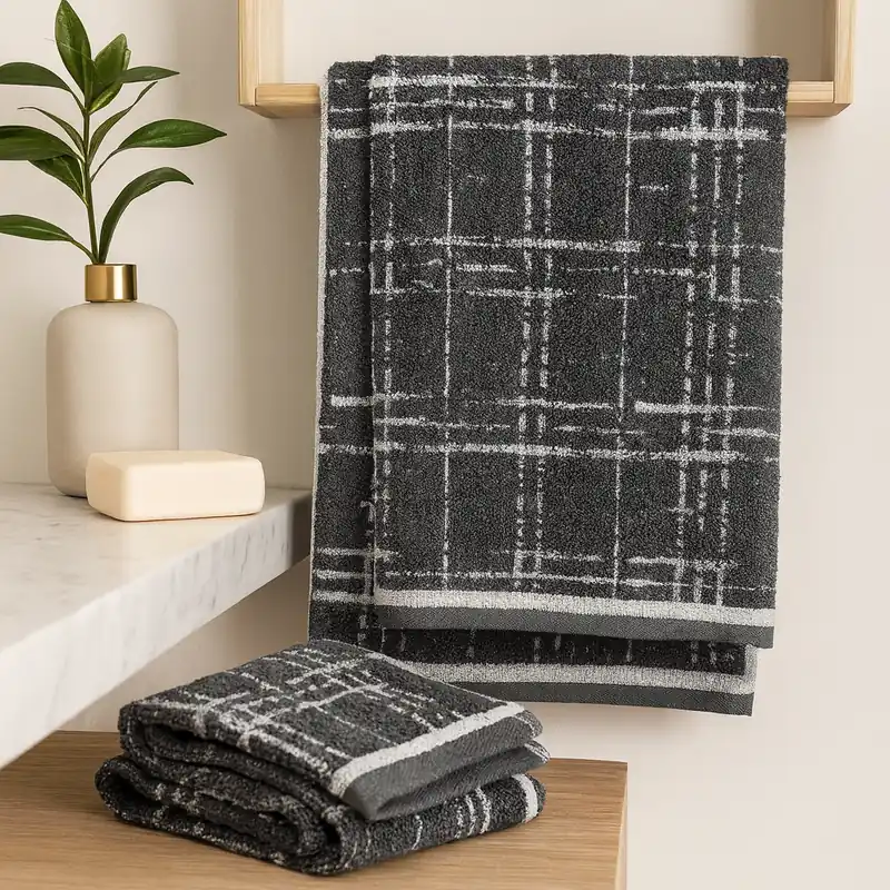 Set 1+1 asciugamano e ospite in spugna Trussardi Scratch grigio