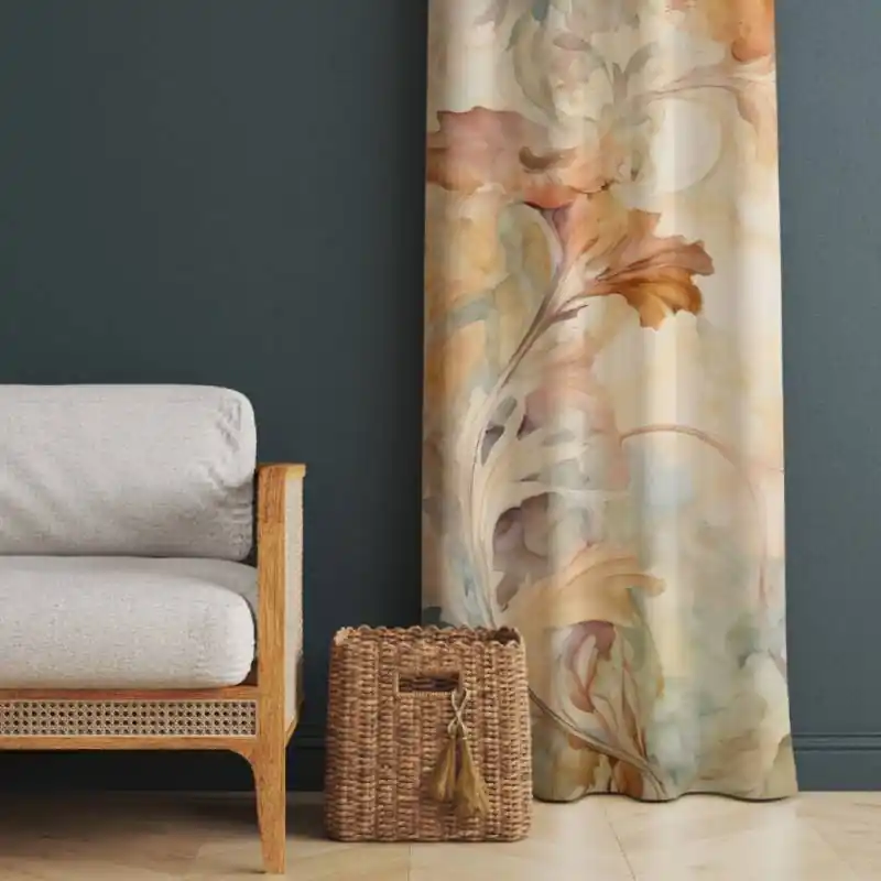 Tenda da bastone con anelle 140x290 cm no-stiro effetto lino SOLIN