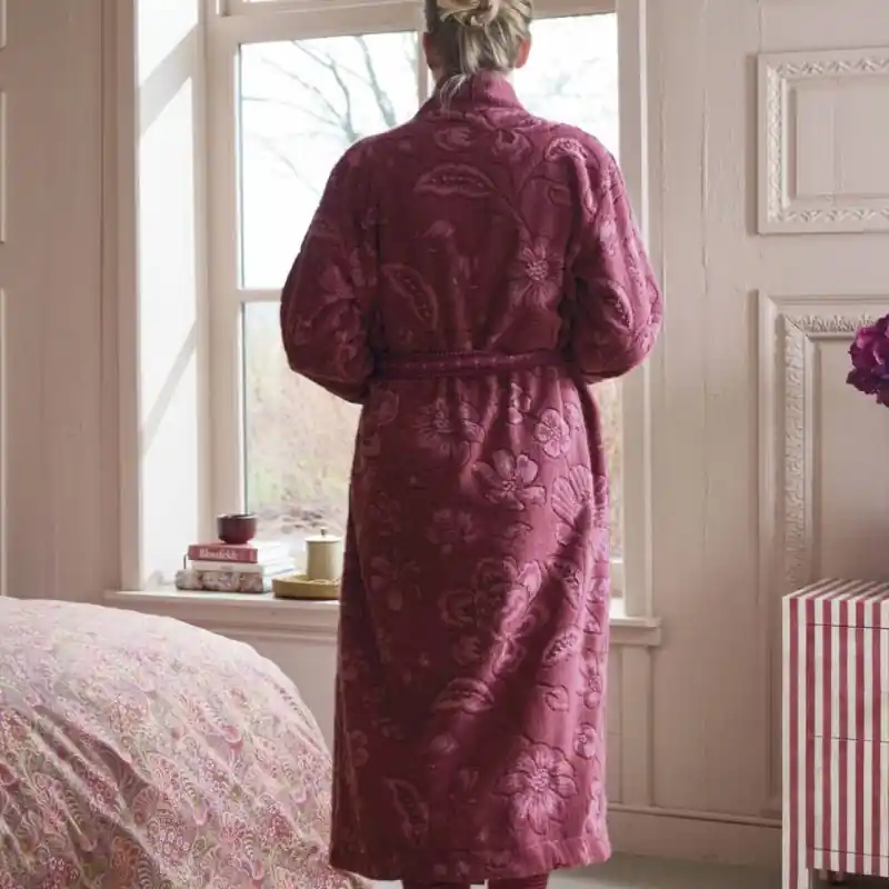 Accappatoio sciallato donna spugna PIP STUDIO Jasmin jacquard malva