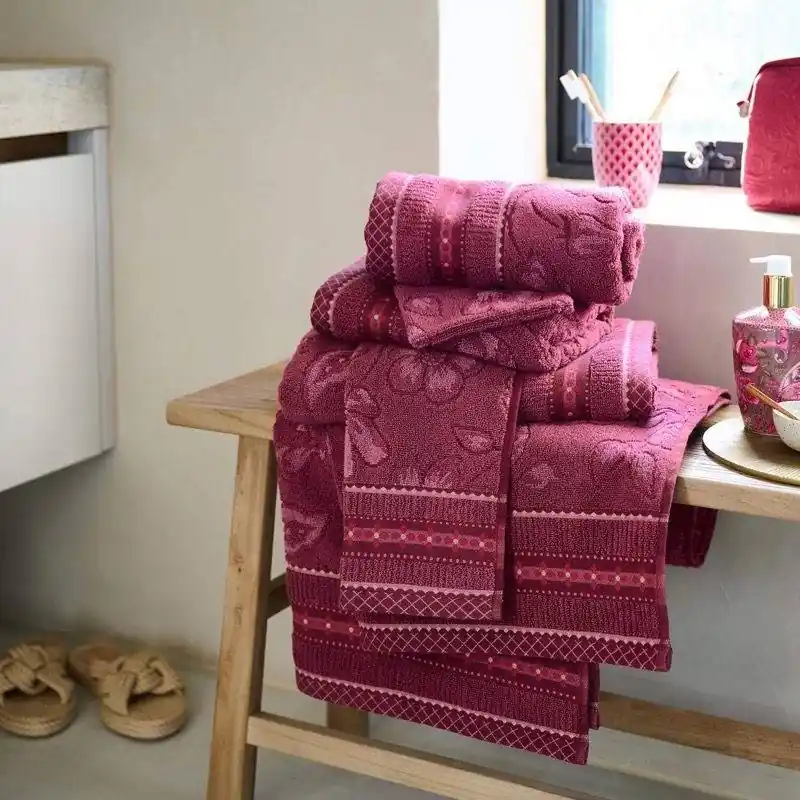 Set 1+1 asciugamano e ospite PIP STUDIO Jasmin Jacquard malva
