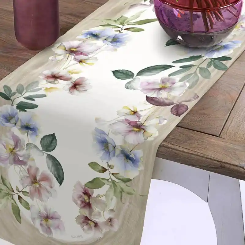 Runner in puro cotone 50x150 TESSITURA RANDI Bouquet floreale