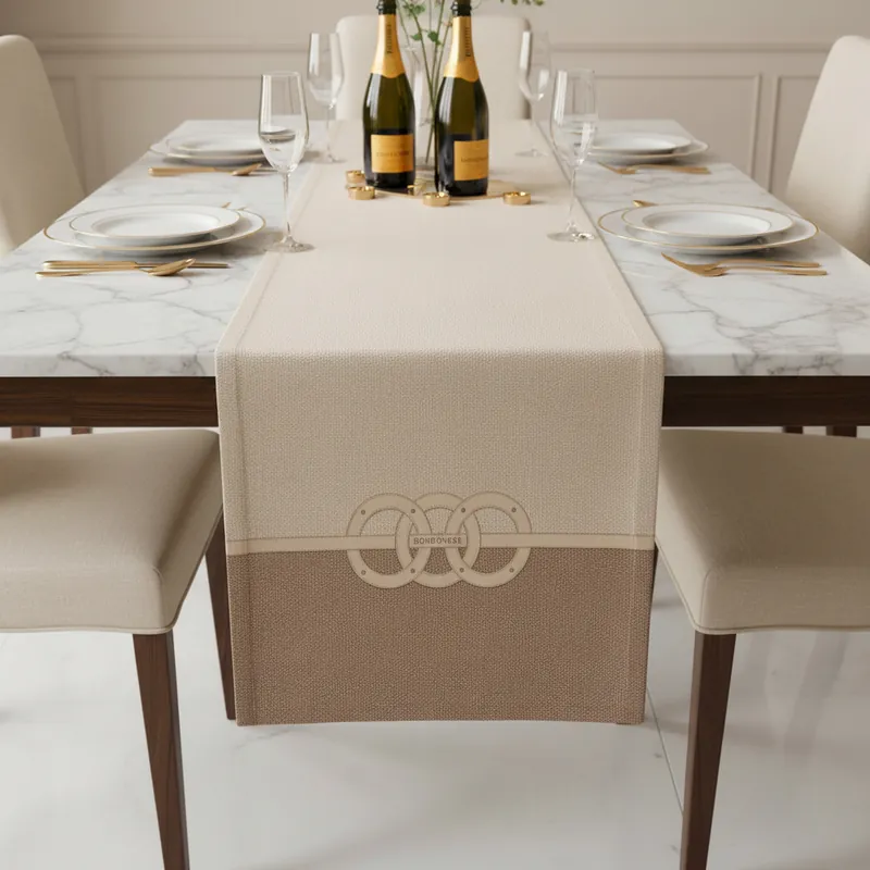 Borbonese Runner Tavola Nocciola 50x150 cm
