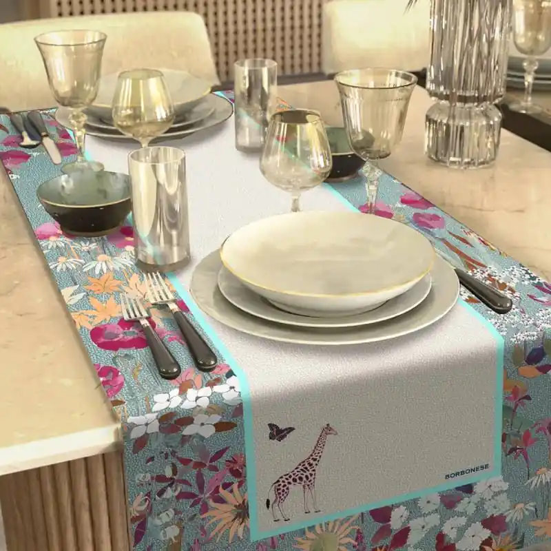 Borbonese Runner Tavola Giada 50x150 cm - Eleganza in Cotone
