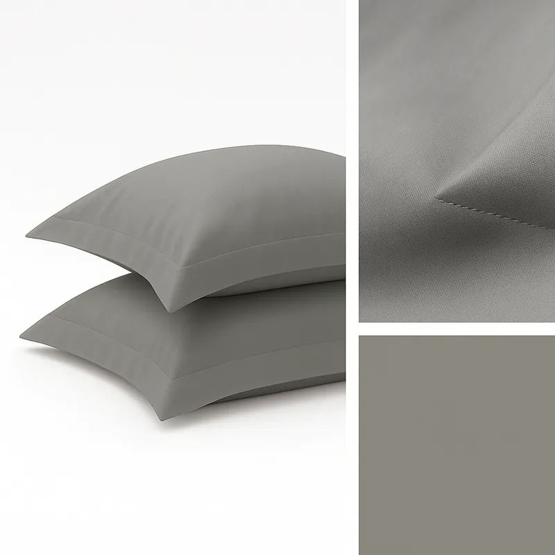 Federe Giotto Grigio Satin raso cotone 300TC a 3 volani