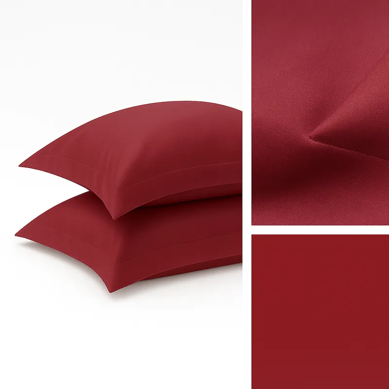 Federe Giotto Bordeaux Satin raso cotone 300TC a 3 volani