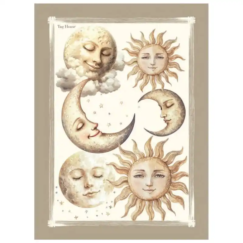 Strofinaccio cotone 58x80 cm Sole Luna TAG HOUSE corda