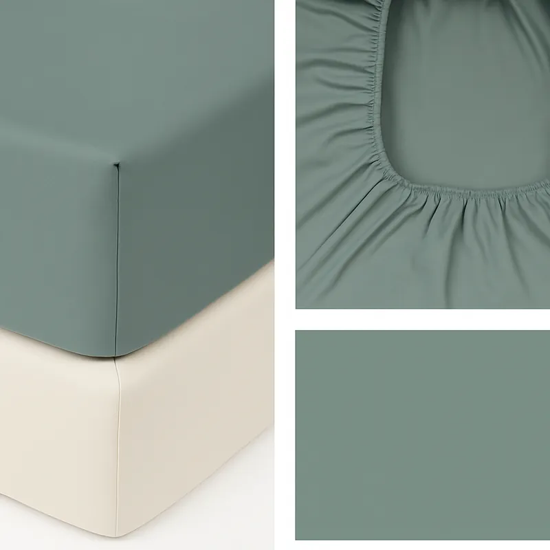 Lenzuolo sotto Giotto color delfino raso cotone 300TC 180x200 cm h30