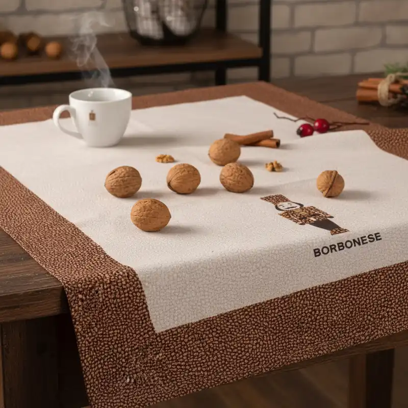 Strofinaccio Cucina Natalizio Borbonese Schiaccianoci Marrone