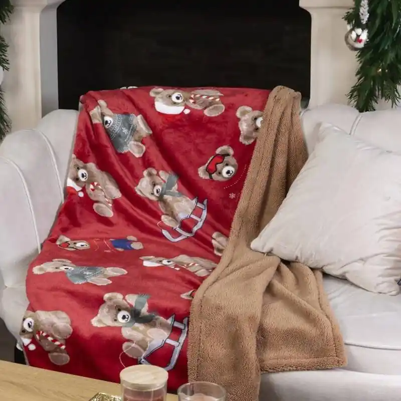 Plaid in Pile Teddy Snow Effetto Agnellato 130x160 cm - Coccole Calde