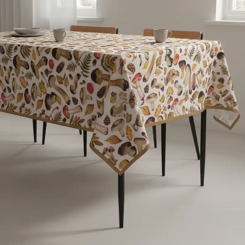 Tovaglia Rettangolare Idrorepellente Funghi 140x180cm