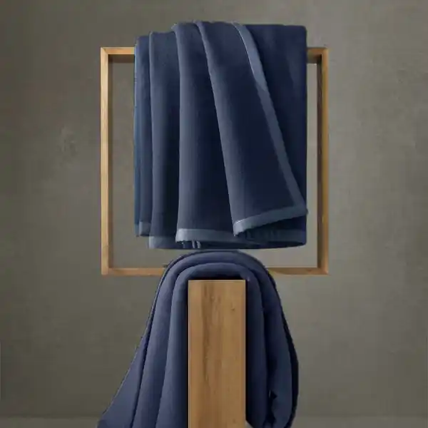 Coperta di LANA Vergine SOMMA ORIGAMI Blu singolo 160x220