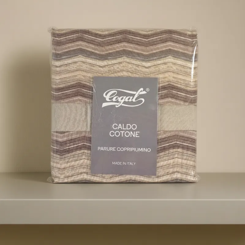Cogal Copripiumino matrimoniale caldo cotone 250x245 Zig-Zag rosa antico