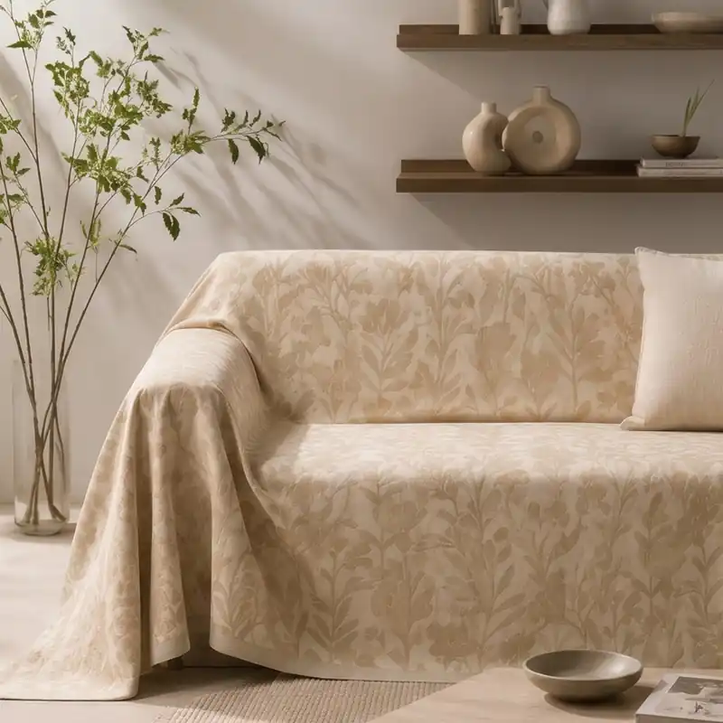 Telo arredo cotone GABEL Floresta sabbia singolo e matrimoniale