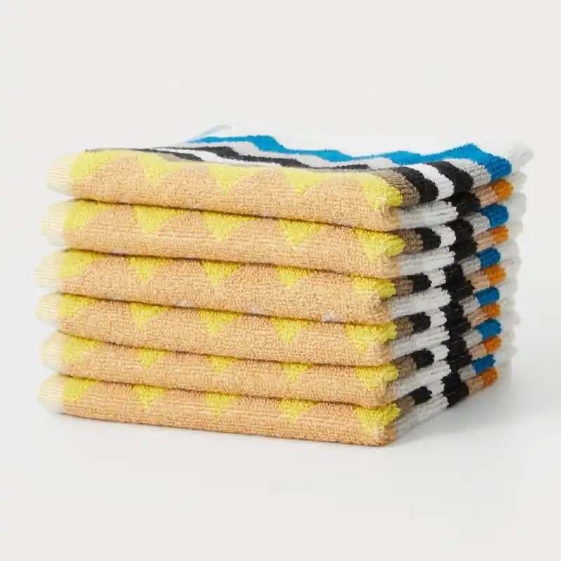 6x Lavette in spugna 30x30 MISSONI HOME BEST 160 chevron giallo-blu
