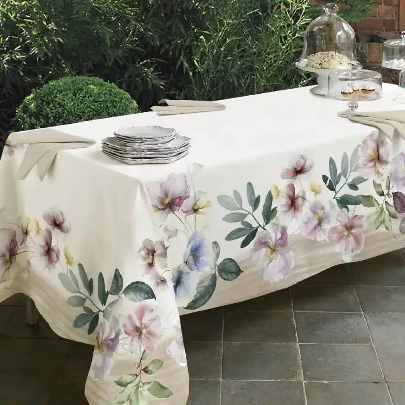 Tovaglia Randi rettangolare 150x270 Bouquet Floreale - Eleganza per la Tavola