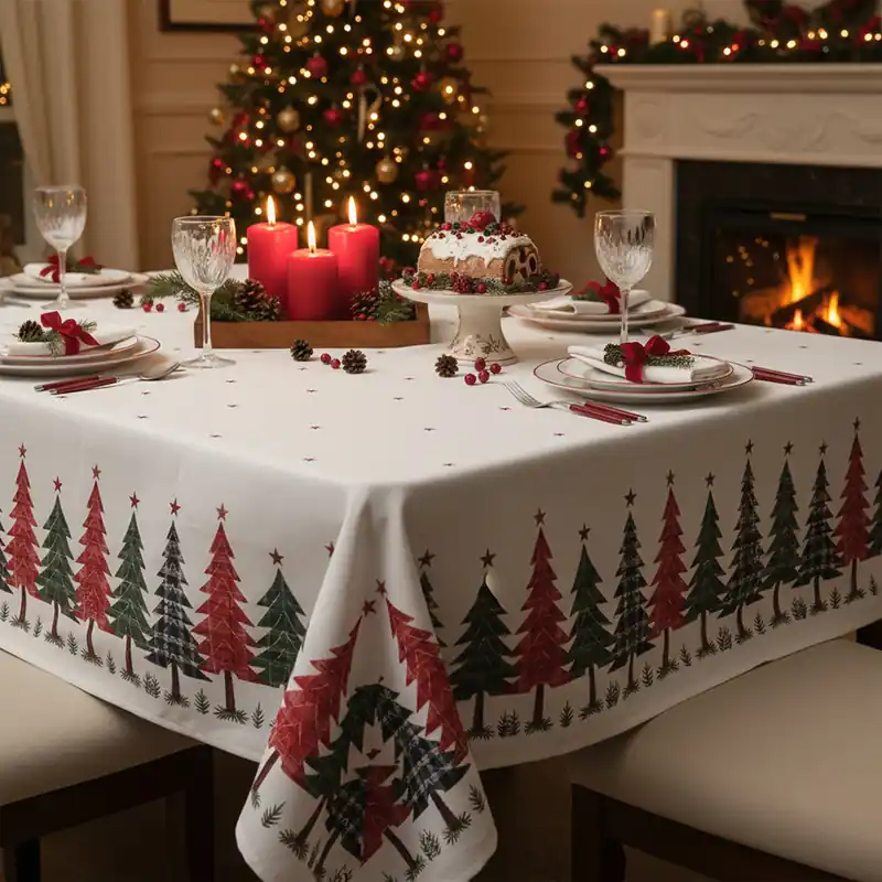 RANDI Tovaglia rettangolare Natalizia antimacchia Tartan Tree