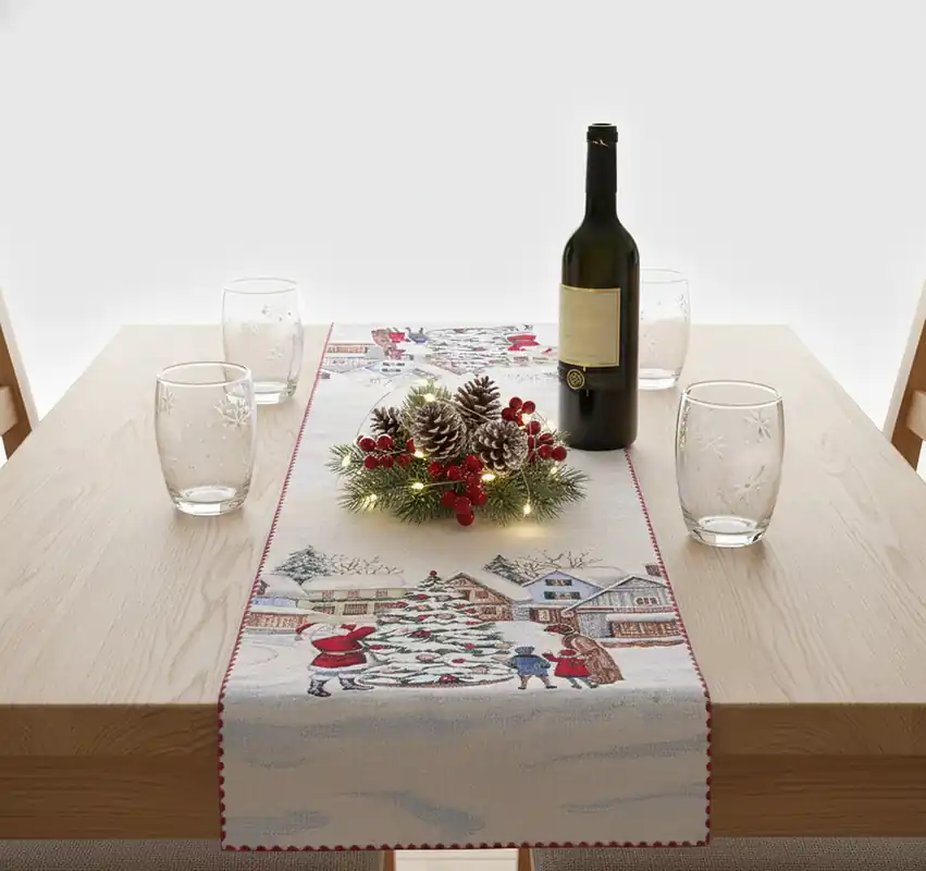 Centrotavola rettangolare Runner in Gobelin 40x135 cm Albero di Natale