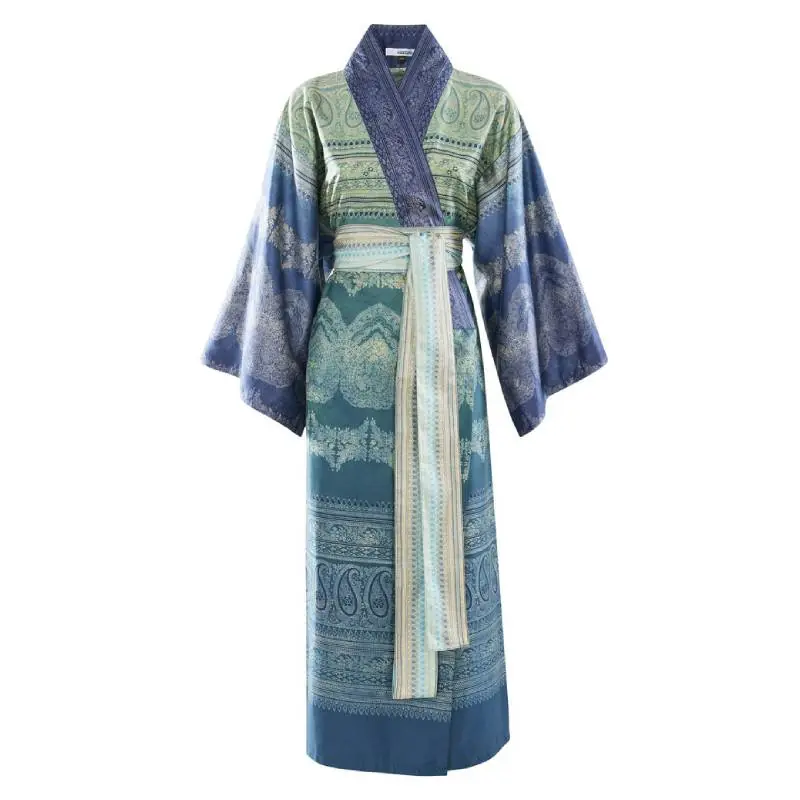 Bassetti Vestaglia da camera in raso Granfoulard Brunelleschi verde-blu