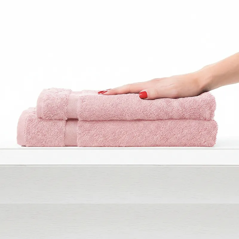 Set 1+1 asciugamano viso e ospite Rosa confetto COGAL RANGER 650 gr