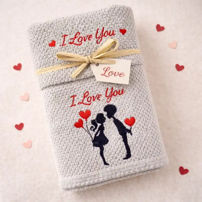 Set asciugamani in spugna Kiss perla San Valentino Idea Regalo