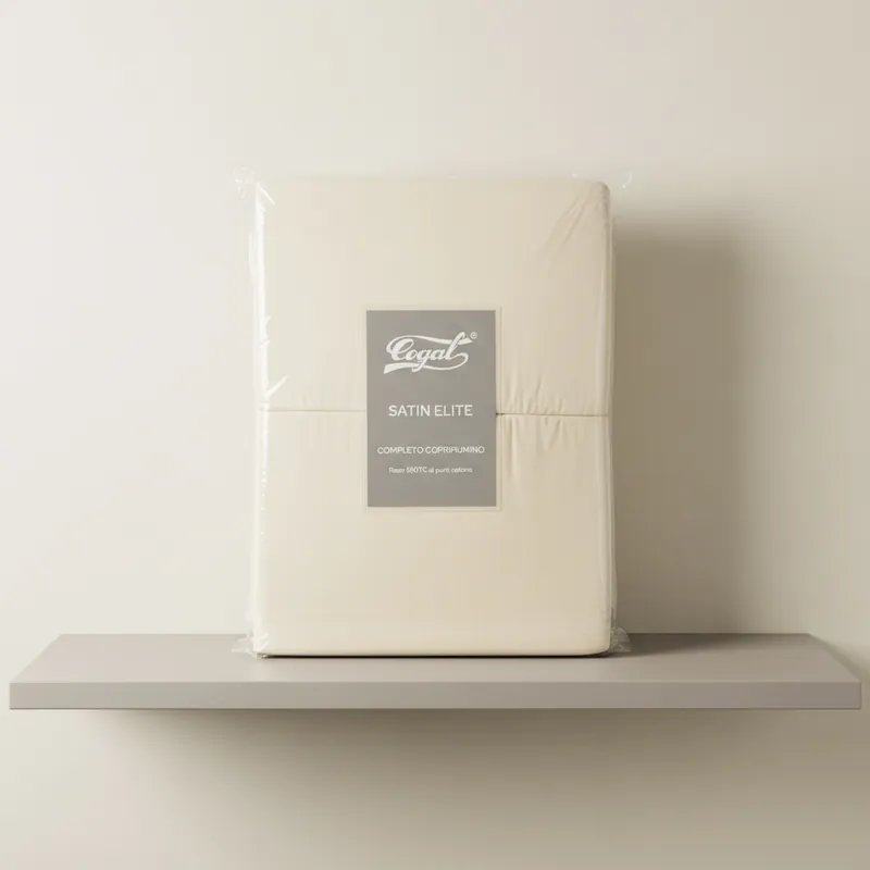 Completo copripiumino Satin Elite Tinta Unita | Raso di Cotone Naturale