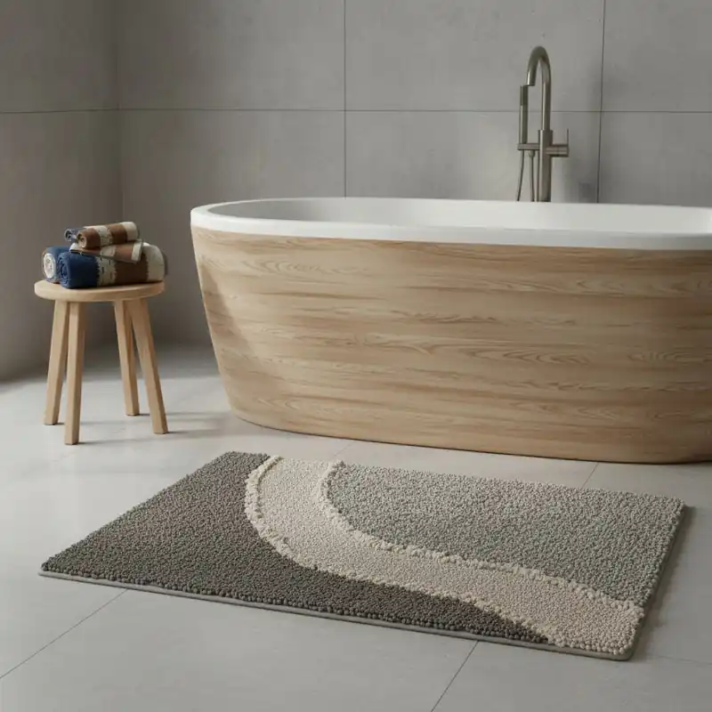 Tappeto bagno in spugna pesante 1500 gr ANKARA 50x80 caffè con antiscivolo