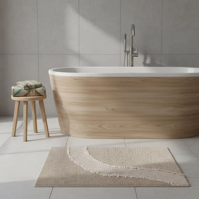 Tappeto Bagno Ankara sabbia Carrara 50x80: Morbidezza Effetto Spa