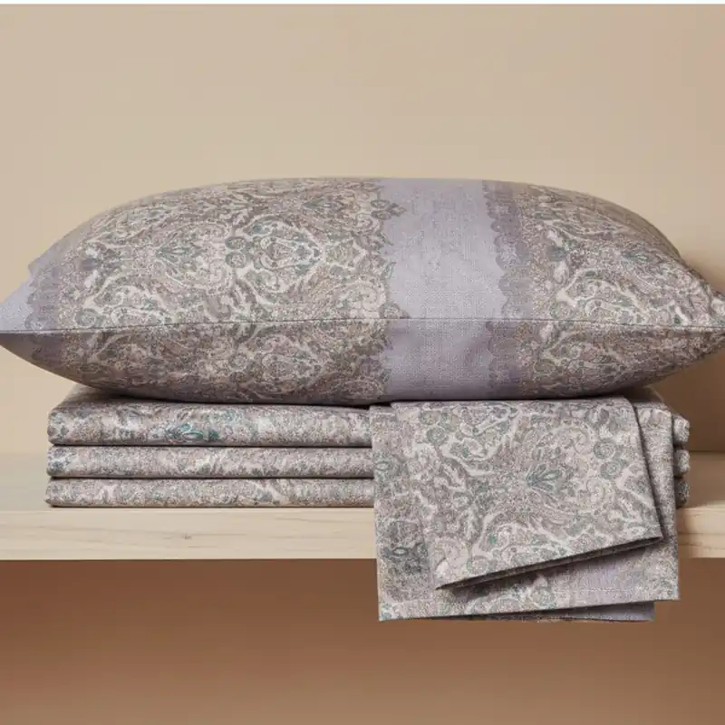 Completo Lenzuola Matrimoniali in Cotone DEHLI stile Orientale Paisley