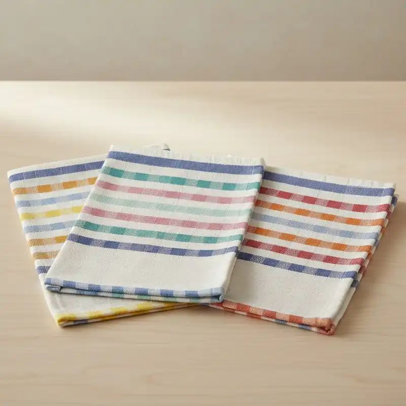 Set 3x Strofinacci da cucina 100% cotone ritorto MAXI 60x75 a righe