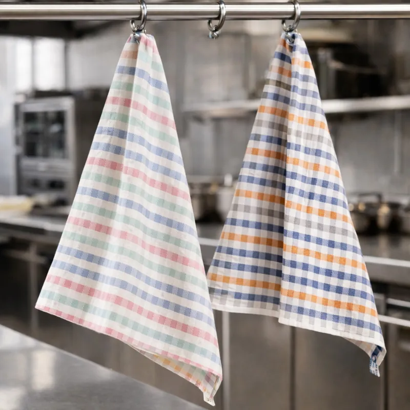 Coppia di canovacci MAXI in cotone ritorto 60x75 quadretti multicolor Dis.3
