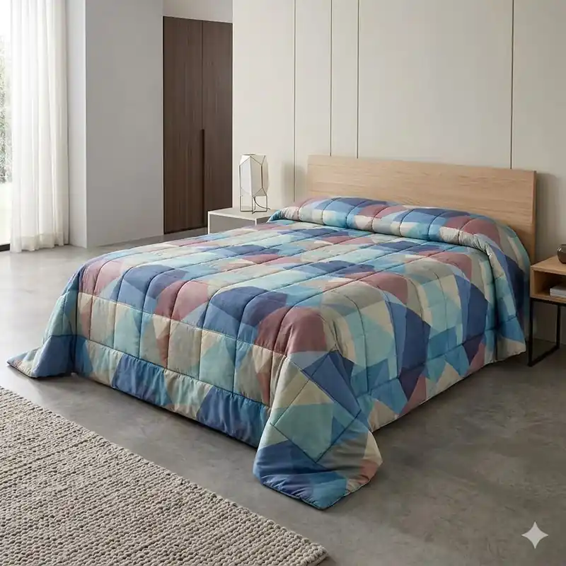 Copriletto trapuntato mezza stagione singolo GABEL Mirror azzurro