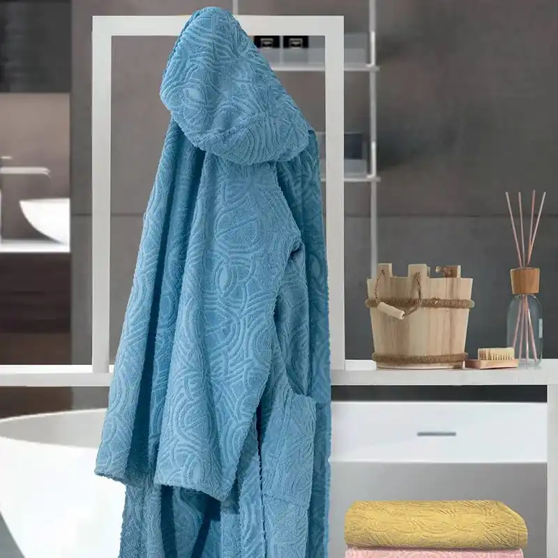 Accappatoio UNISEX in spugna jacquard GABEL Salvador azzurro