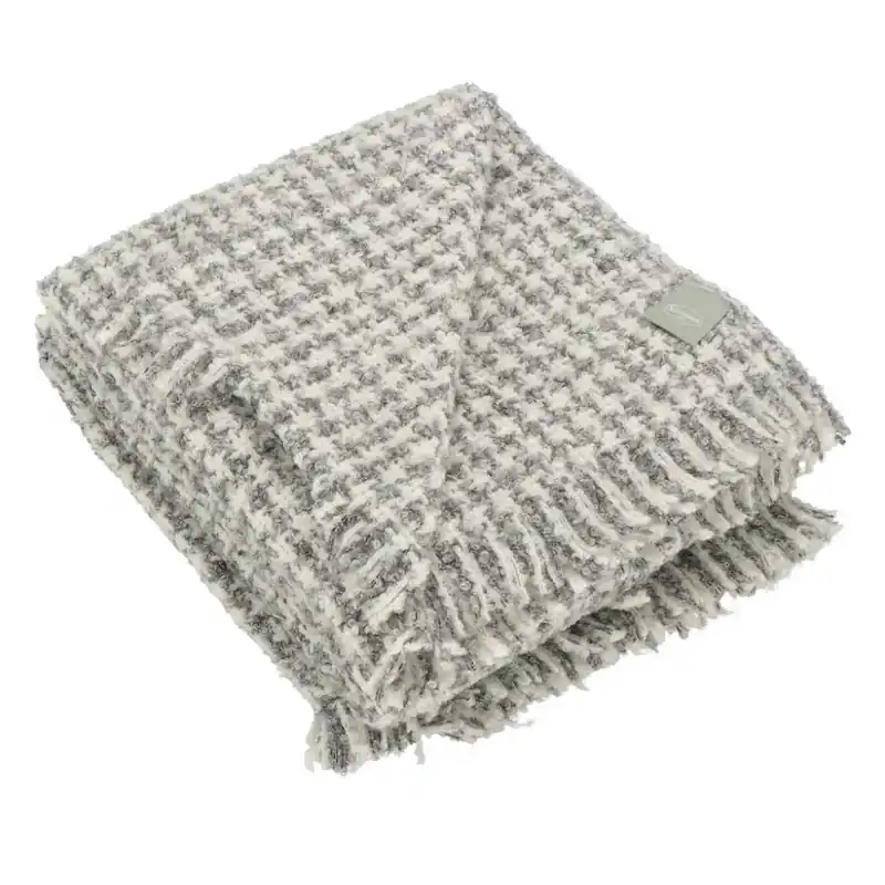 Coperta SOMMA Ecuador bianco e grigio singola Pied de Poule