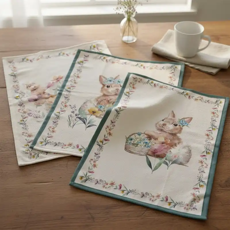 Strofinacci Pasquali ENCANTO: Set 3 Canovacci Cucina 50x70 cm