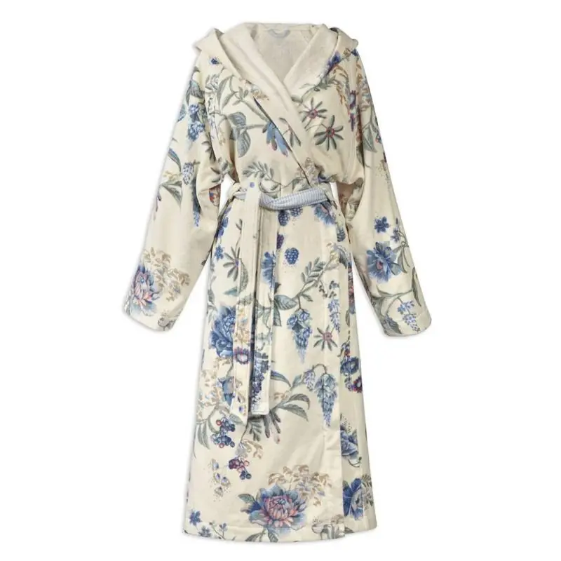 Accappatoio donna spugna con cappuccio PIP STUDIO Secret Garden panna