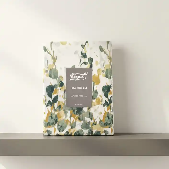 Set Lenzuola-copriletto matrimoniali 100% cotone foliage verde