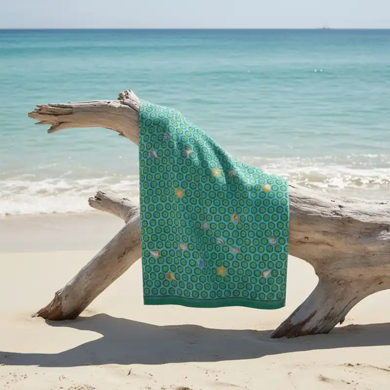 Pip Studio Sea Dots: Telo Mare in Spugna verde 100x180